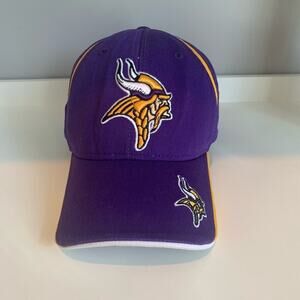 NFL Minesota Vikings Hat One Size Unisex Purple Gold Ball Cap Velcro Football